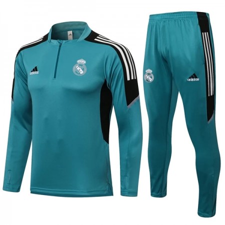 Real Madrid Trainings Sweatshirt Pak Kwart-Zip 2021-22 Lichtblauwe witte